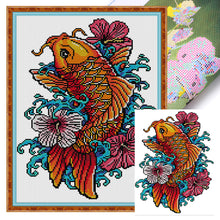Load image into Gallery viewer, Joy Sunday - Carp - 29*40CM 14CT 2 Stamped Cross Stitch

