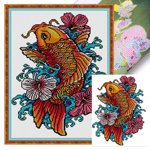Joy Sunday - Carp - 29*40CM 14CT 2 Stamped Cross Stitch
