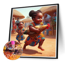 Load image into Gallery viewer, Black Child 40*40CM(Canvas) Full Round Drill Diamond Painting
