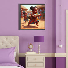 Load image into Gallery viewer, Black Child 40*40CM(Canvas) Full Round Drill Diamond Painting
