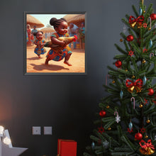 Load image into Gallery viewer, Black Child 40*40CM(Canvas) Full Round Drill Diamond Painting
