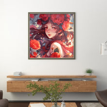 Load image into Gallery viewer, Huancan - Rose Girl - 50*50CM 14CT 2 Stamped Cross Stitch
