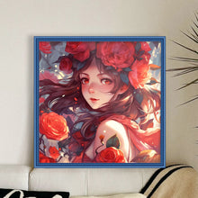 Load image into Gallery viewer, Huancan - Rose Girl - 50*50CM 14CT 2 Stamped Cross Stitch
