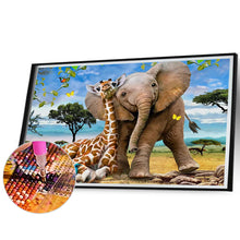 Load image into Gallery viewer, Giraffe And Elephant 70*50CM(Picture) Full Round Drill Diamond Painting
