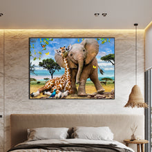 Load image into Gallery viewer, Giraffe And Elephant 70*50CM(Picture) Full Round Drill Diamond Painting
