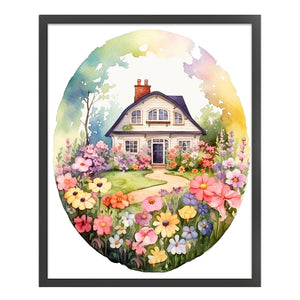 Huancan - Garden Cottage - 50*60CM 11CT 3 Stamped Cross Stitch
