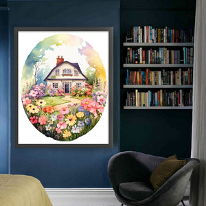 Huancan - Garden Cottage - 50*60CM 11CT 3 Stamped Cross Stitch