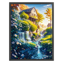 Load image into Gallery viewer, Huancan - Landscape And Flower Cottage - 50*65CM 14CT 2 Stamped Cross Stitch
