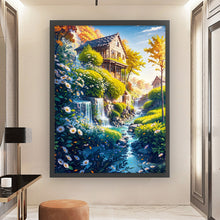 Load image into Gallery viewer, Huancan - Landscape And Flower Cottage - 50*65CM 14CT 2 Stamped Cross Stitch
