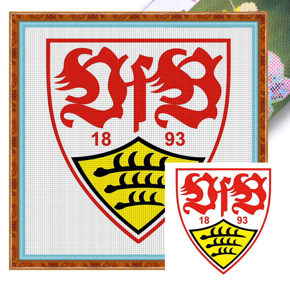 Yishu - Stuttgart Ii Football Team Logo - 40*40CM 11CT 3 Stamped Cross Stitch