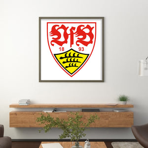 Yishu - Stuttgart Ii Football Team Logo - 40*40CM 11CT 3 Stamped Cross Stitch