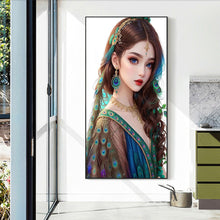 Load image into Gallery viewer, Peacock Girl 40*70CM(Canvas) Full Round Drill Diamond Painting
