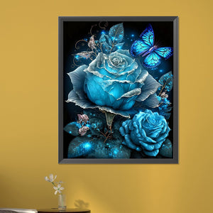 Blue Dream Rose 40*50CM(Picture) Full Round Drill Diamond Painting