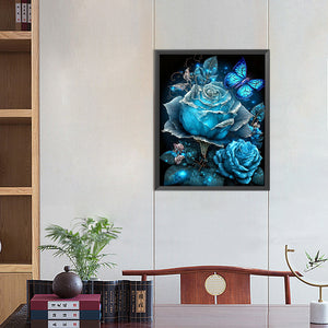 Blue Dream Rose 40*50CM(Picture) Full Round Drill Diamond Painting