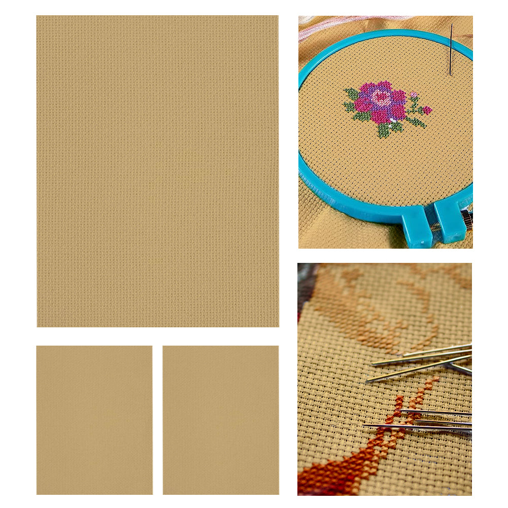 3PCS 11 Count Embroidery Cross Cotton Fabric for Embroidery Beginner (16x20in)