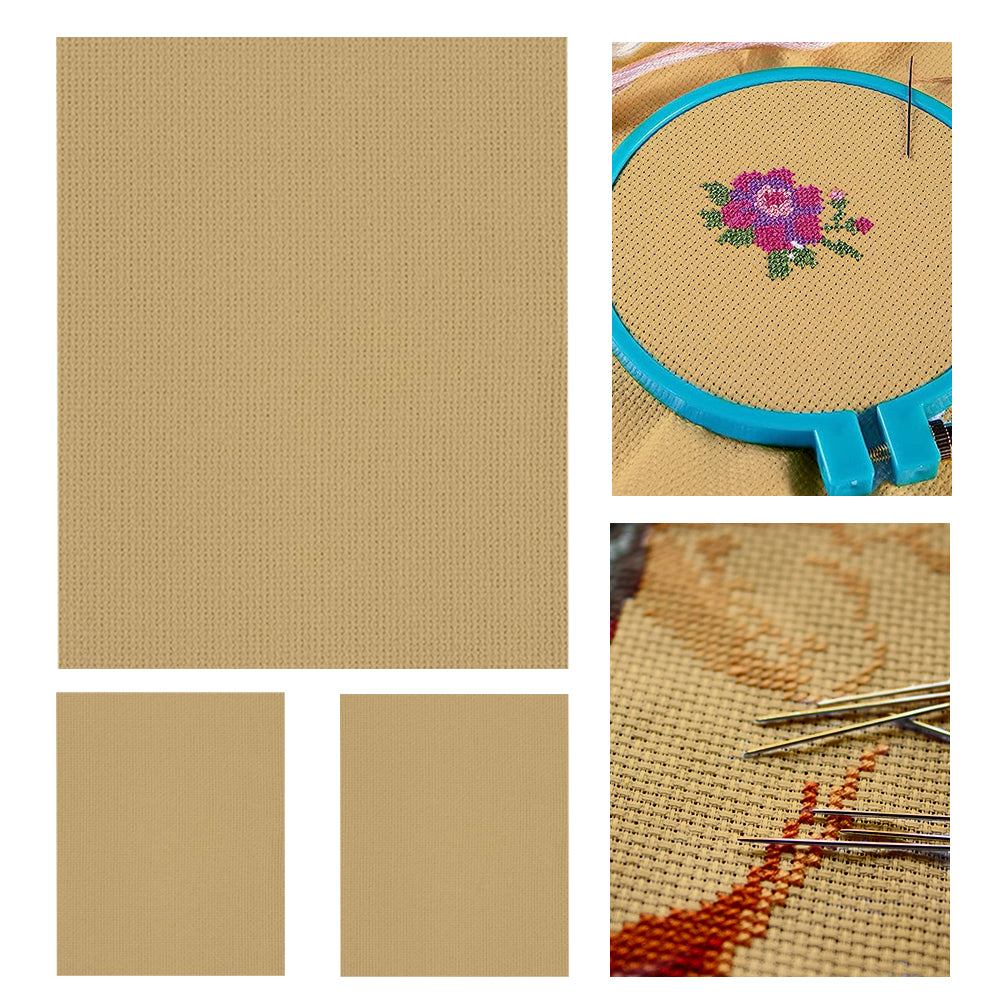 3PCS 11 Count Embroidery Cross Cotton Fabric for Embroidery Beginner (20x24in)