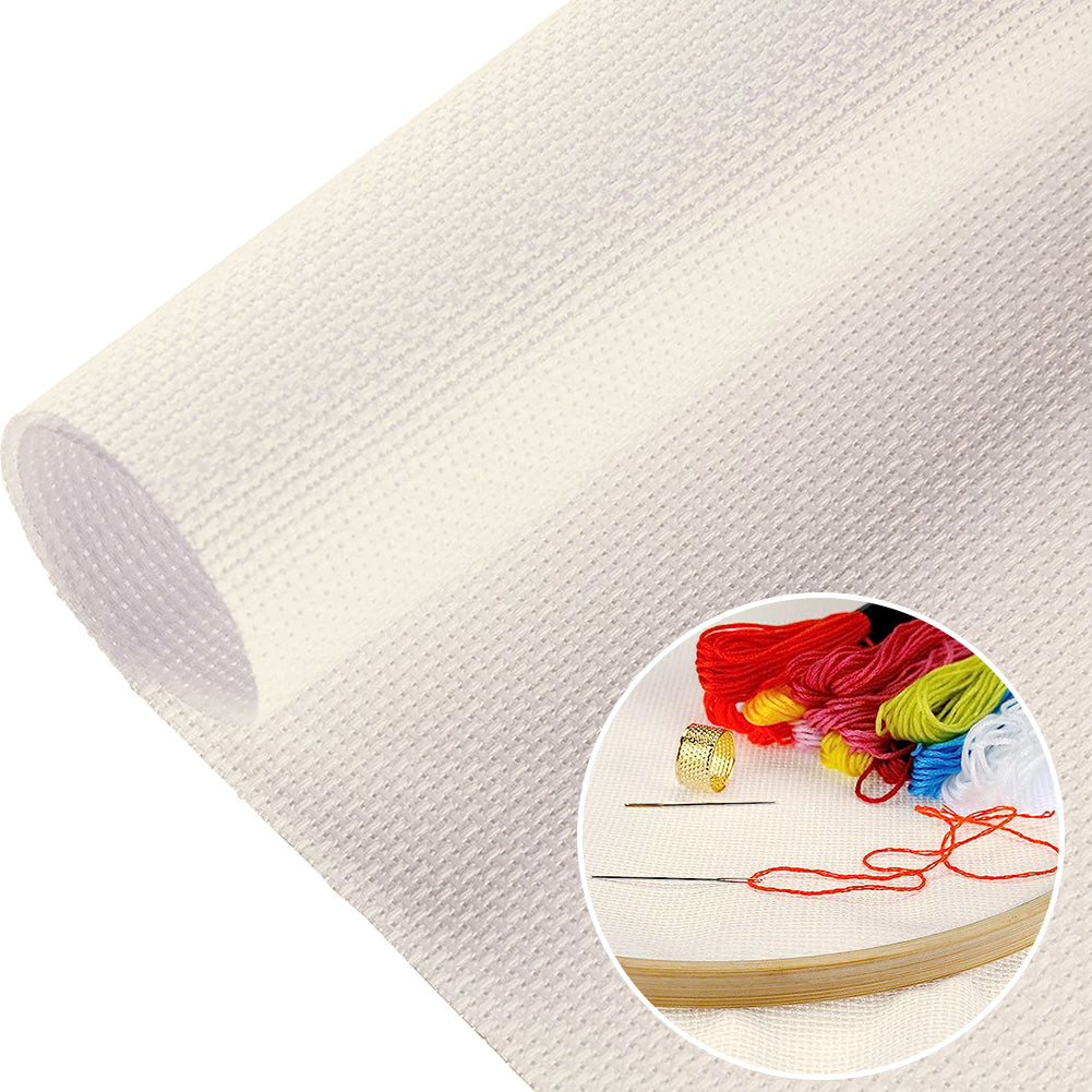 3PCS 11 Count Embroidery Cross Stitch Fabric for Embroidery Beginner (20x24in)