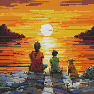 Joy Sunday - Sunrise At Sea - 44*44CM 14CT 2 Stamped Cross Stitch