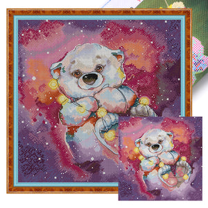 Joy Sunday - Starry Sky Bear - 40*38CM 14CT 2 Stamped Cross Stitch