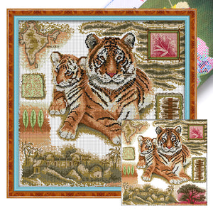 Joy Sunday - African Tiger - 41*41CM 14CT 2 Stamped Cross Stitch