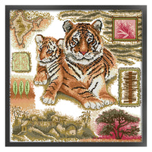Load image into Gallery viewer, Joy Sunday - African Tiger - 41*41CM 14CT 2 Stamped Cross Stitch
