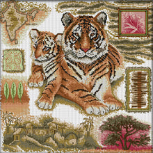 Load image into Gallery viewer, Joy Sunday - African Tiger - 41*41CM 14CT 2 Stamped Cross Stitch
