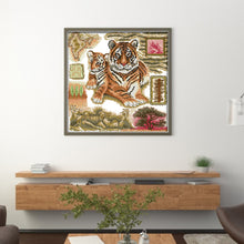 Load image into Gallery viewer, Joy Sunday - African Tiger - 41*41CM 14CT 2 Stamped Cross Stitch
