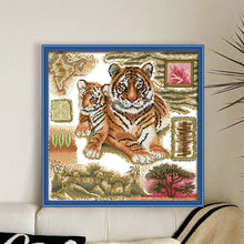 Load image into Gallery viewer, Joy Sunday - African Tiger - 41*41CM 14CT 2 Stamped Cross Stitch
