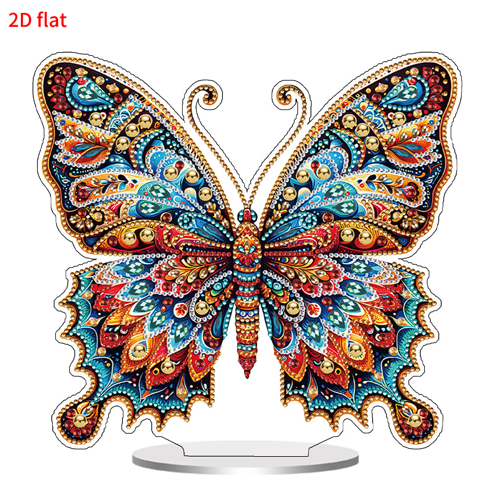 2D Flat Gorgeous Butterfly DIY Desktop Diamond Art Kits for Home Office Decor