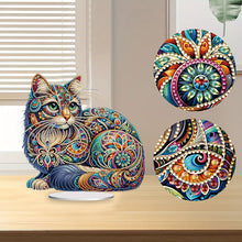 Load image into Gallery viewer, 2D Flat Gorgeous Cat DIY Desktop Diamond Art Kits for Home Office Decoration
