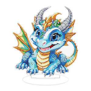 Baby Dinosaur Round Diamond Painting Desktop Decoration for Office Desktop Decor