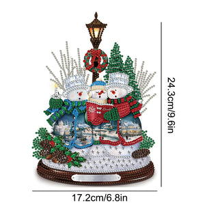 Christmas 2 PCS Santa Snowman Special Shape Diamond Mosaic Sticker for Boy Girl Gift