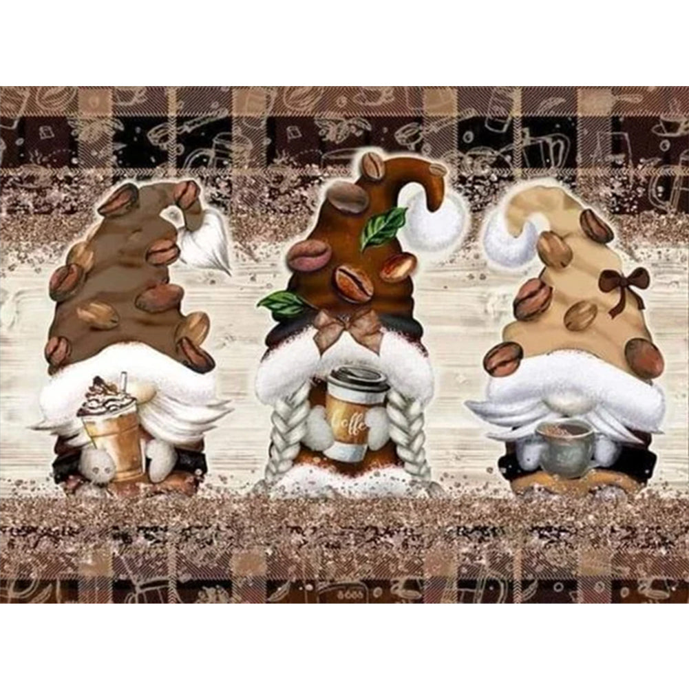 Coffee Bean Gnome 40*30CM(Canvas) Full Round Drill Diamond Painting