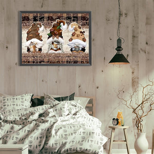 Coffee Bean Gnome 40*30CM(Canvas) Full Round Drill Diamond Painting
