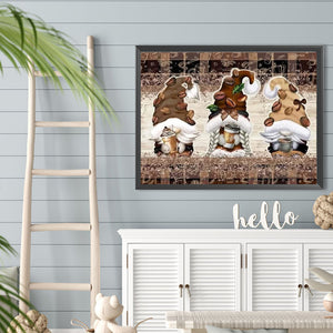 Coffee Bean Gnome 40*30CM(Canvas) Full Round Drill Diamond Painting
