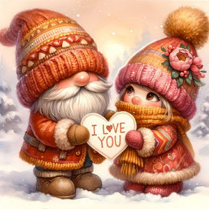 Gnome Love 30*30CM(Canvas) Full Round Drill Diamond Painting