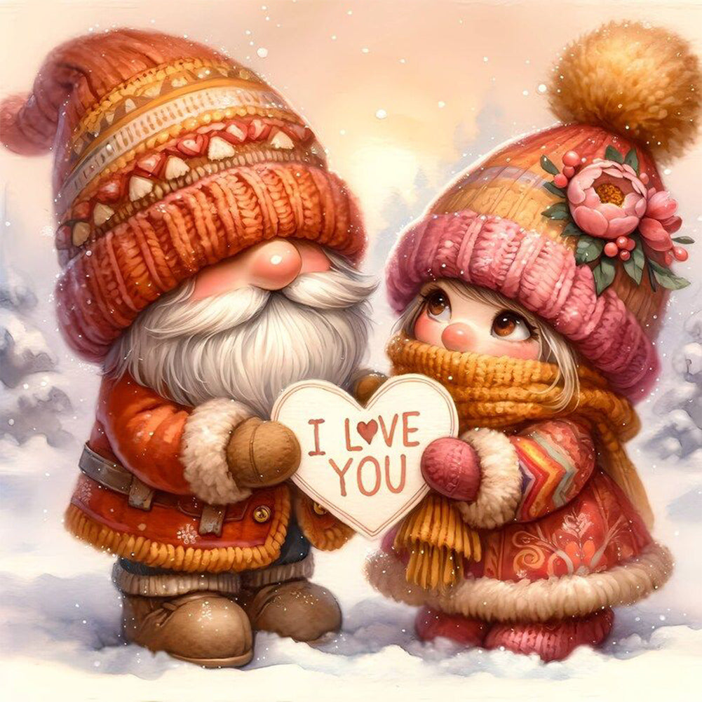 Gnome Love 30*30CM(Canvas) Full Round Drill Diamond Painting
