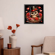 Load image into Gallery viewer, Valentine&#39;S Day Heart Owl 30*30CM(Canvas) Full Round Drill Diamond Painting
