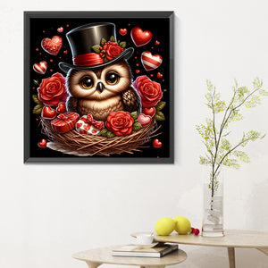 Valentine'S Day Heart Owl 30*30CM(Canvas) Full Round Drill Diamond Painting