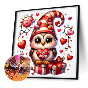 Valentine'S Day Heart Owl 30*30CM(Canvas) Full Round Drill Diamond Painting