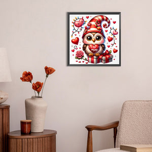 Valentine'S Day Heart Owl 30*30CM(Canvas) Full Round Drill Diamond Painting