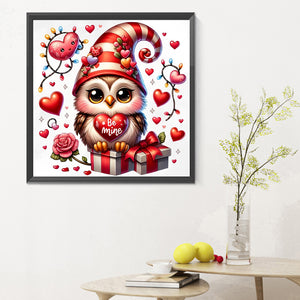 Valentine'S Day Heart Owl 30*30CM(Canvas) Full Round Drill Diamond Painting