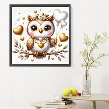 Load image into Gallery viewer, Valentine&#39;S Day Heart Owl 30*30CM(Canvas) Full Round Drill Diamond Painting
