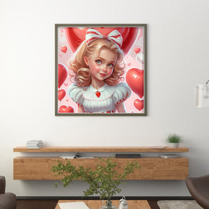 Huancan - Sweet Girl - 50*50CM 11CT 3 Stamped Cross Stitch