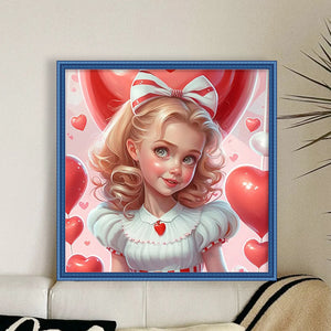 Huancan - Sweet Girl - 50*50CM 11CT 3 Stamped Cross Stitch