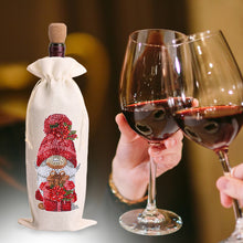 Load image into Gallery viewer, Diamond Painting Burlap Wine Gift Bags Label Liquor Bottle Covers (Gnome)
