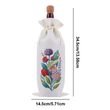 Load image into Gallery viewer, Diamond Painting Burlap Wine Gift Bags Label Liquor Bottle Covers (Flower)
