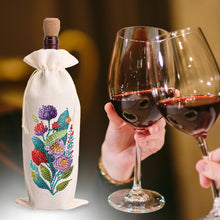 Load image into Gallery viewer, Diamond Painting Burlap Wine Gift Bags Label Liquor Bottle Covers (Flower)
