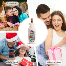 Load image into Gallery viewer, Diamond Painting Burlap Wine Gift Bags Label Liquor Bottle Covers (Flower)
