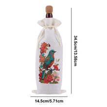 Load image into Gallery viewer, Diamond Painting Burlap Wine Gift Bags Label Liquor Bottle Covers (Bird)
